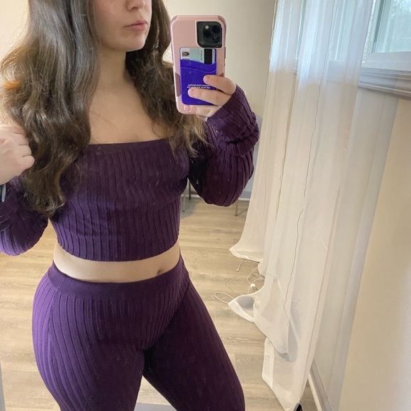 Fashion Nova Pants - Plum two piece matching set